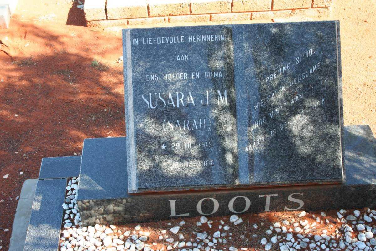 LOOTS Susara J. M. 1915-1986