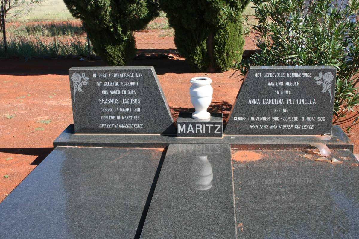 MARITZ Erasmus Jacobus  1901-1981 &amp;  Anna Carolina Petronella NEL 1906-1986
