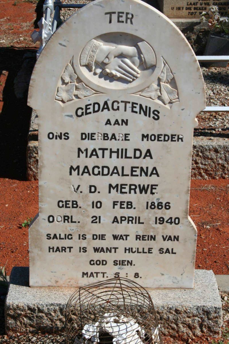 MERWE Mathilda Magdalena, v.d. 1866-1940