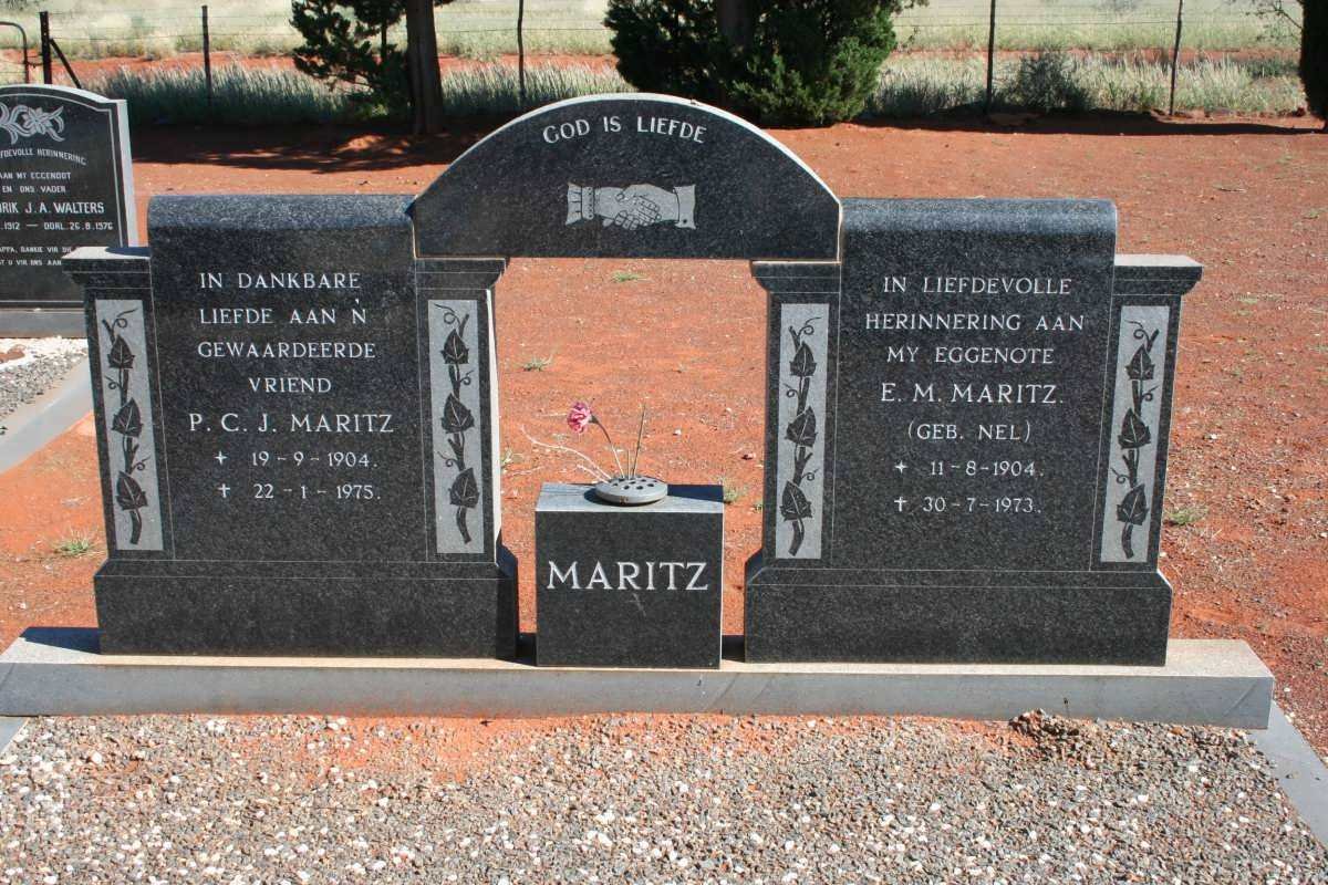 MARITZ P.C.J 1904-1975 &amp;  E.M. NEL 1904-1973