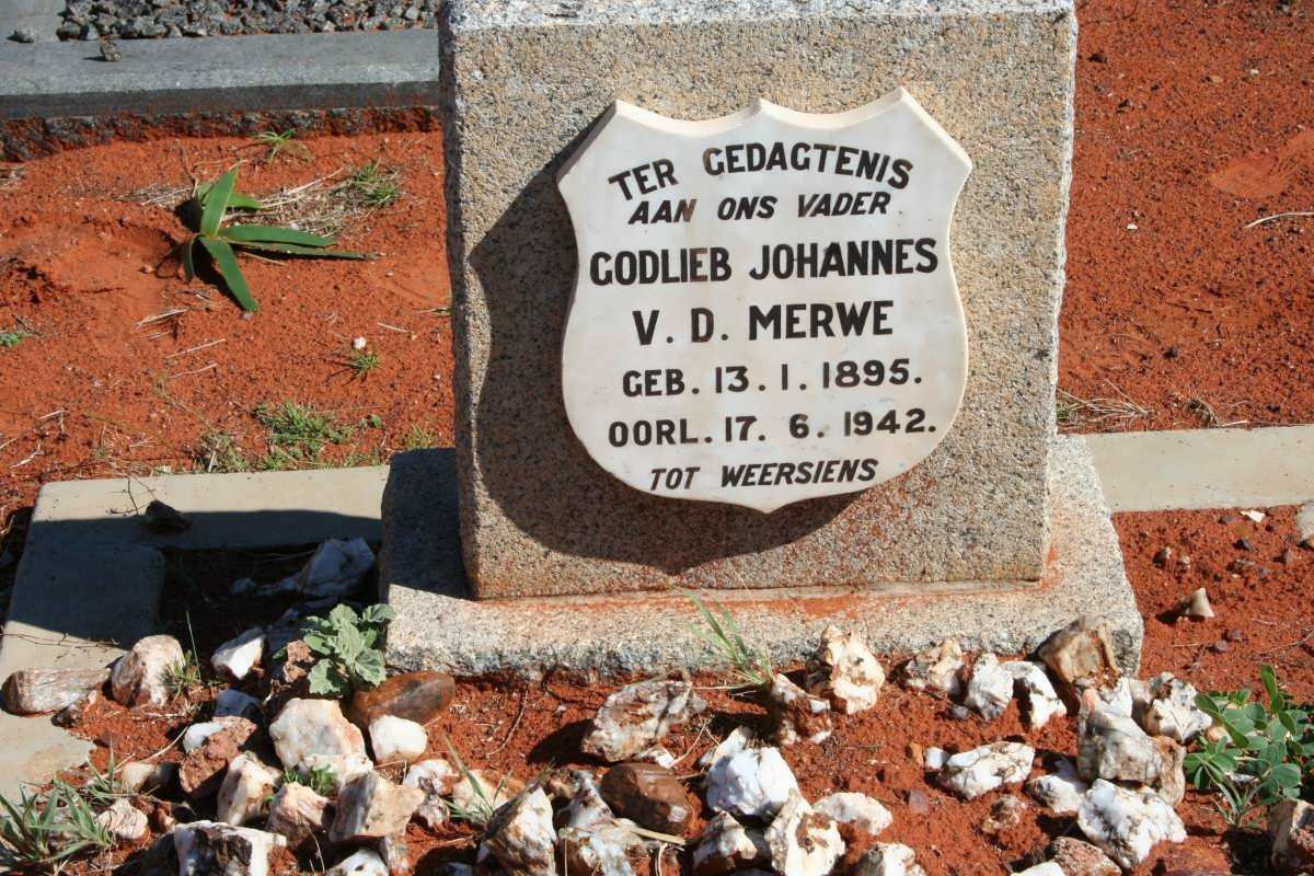 MERWE  Godlieb Johannes, v.d. 1895-1942