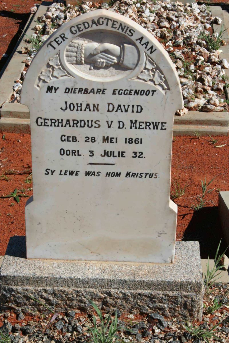 MERWE Johan David Gerhardus, van der 1861-1932