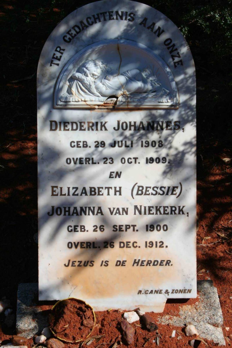NIEKERK Diederik Johannes, van 1908-1909 :: VAN NIEKERK Elizabeth Johanna  1900-1912