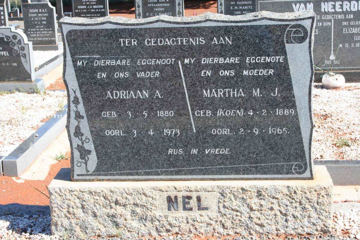 NEL Adriaan A. 1880-1973 &amp;  Martha M.J. KOEN  1889-1965
