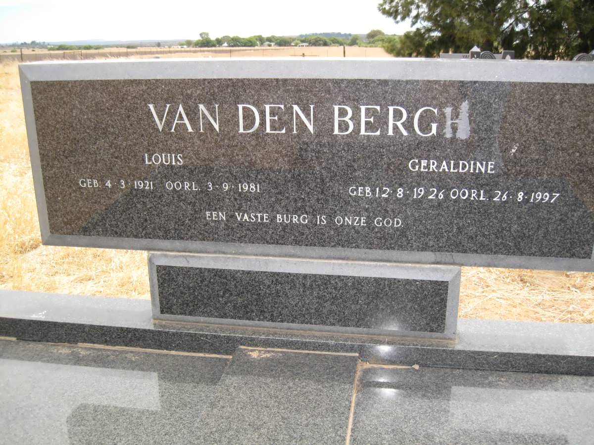 BERGH Louis, van den 1921-1981 &amp; Geraldine 1926-1997