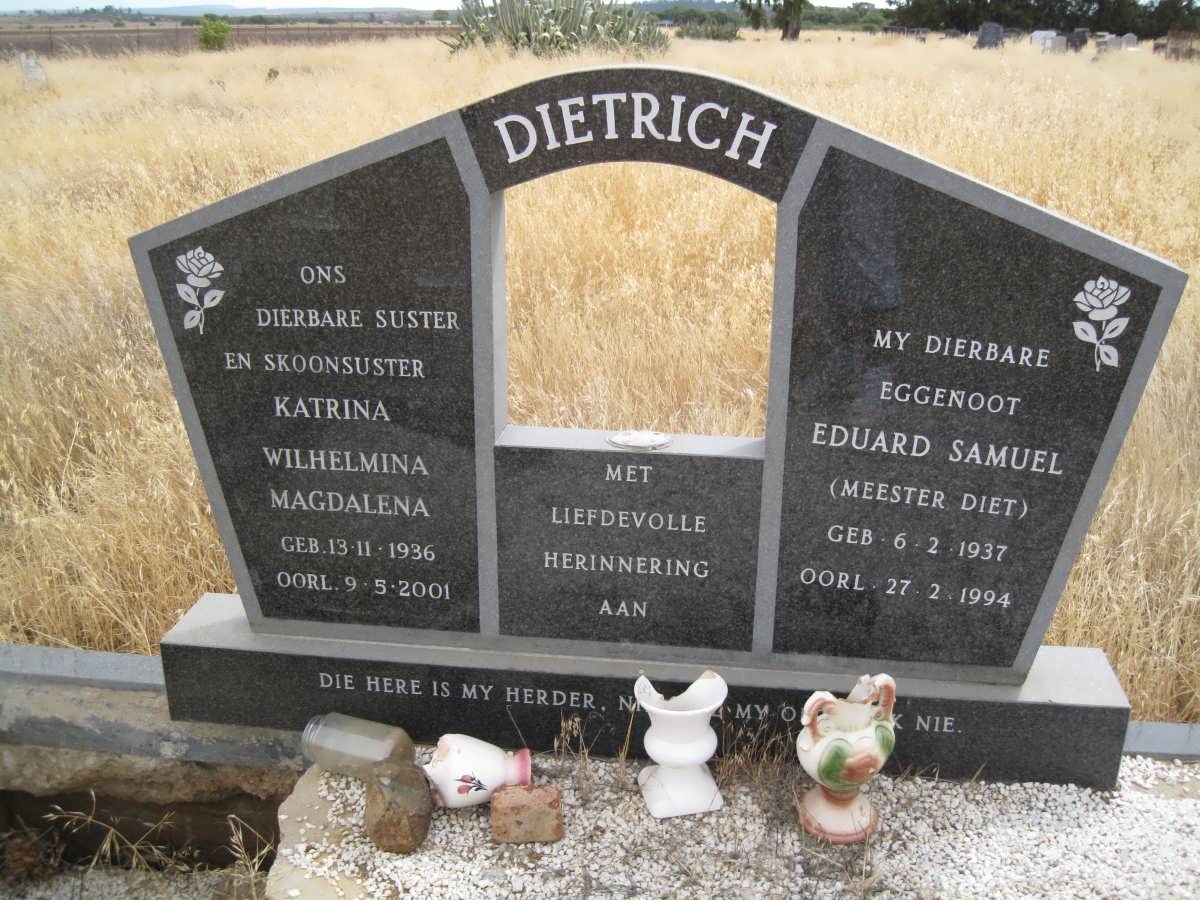 DIETRICH Eduard Samuel 1937-1994 &amp; Katrina Wilhelmina Magdalena 1936-2001