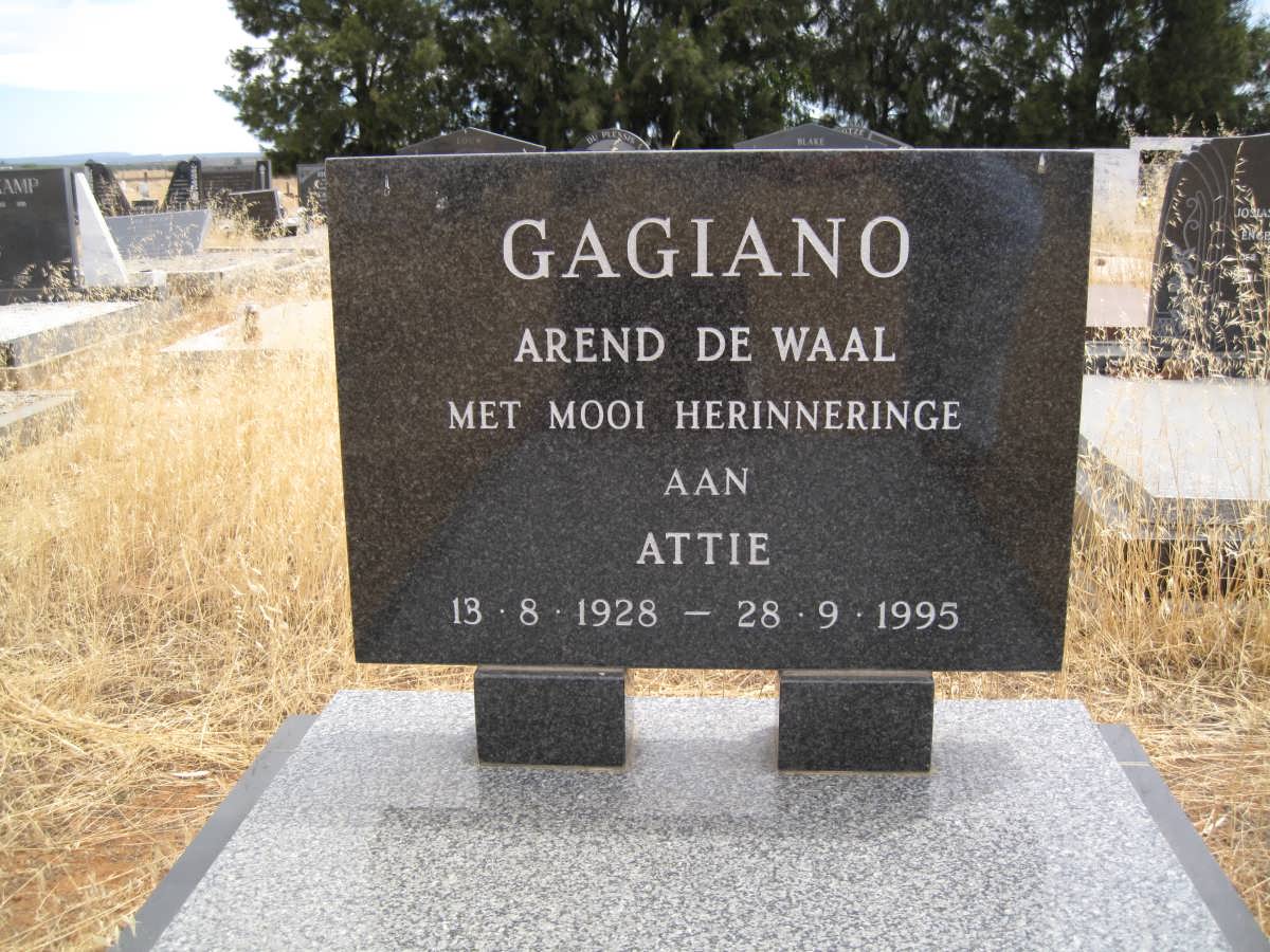 GAGIANO Arend de Waal 1928-1995