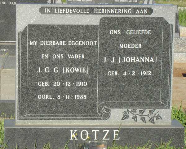 KOTZE J.C.G. 1910-1988 &amp; J.J. 1912-