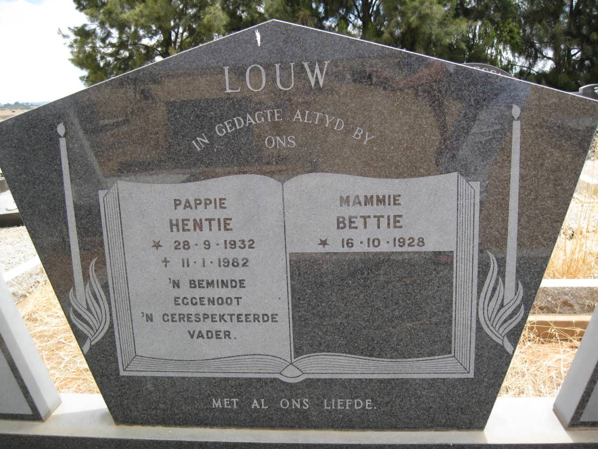 LOUW Hentie 1932-1982 &amp; Bettie 1928-