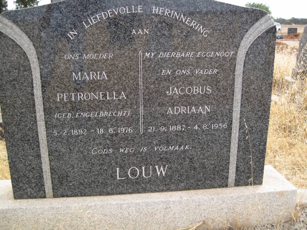 LOUW Jacobus Adriaan 1887-1956 &amp; Maria Pretronella ENGELBRECHT 1892-1976