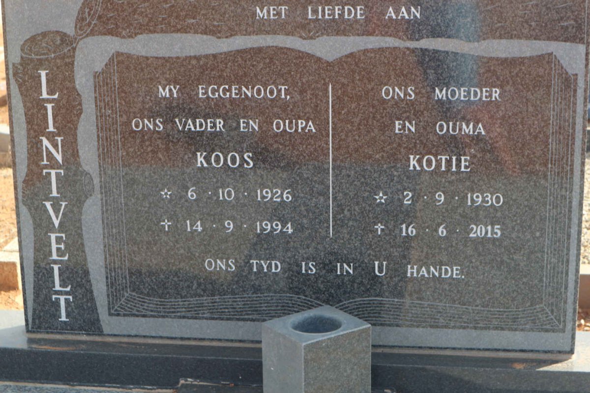 LINTVELT Koos 1926-1994 &amp; Kotie 1930-2015