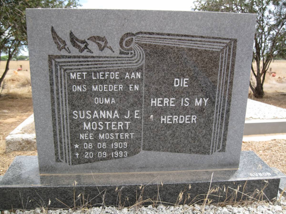 MOSTERT Susanna J.E. nee MOSTERT 1909-1993