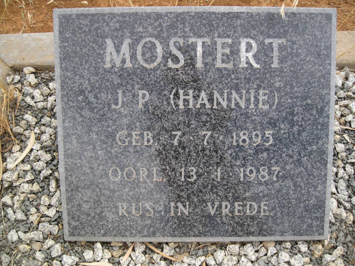MOSTERT J.P. 1895-1987