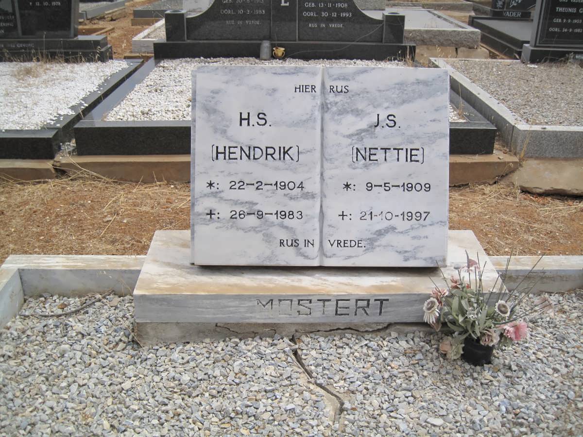 MOSTERT H.S. 1904-1983 &amp; J.S. 1909-1997