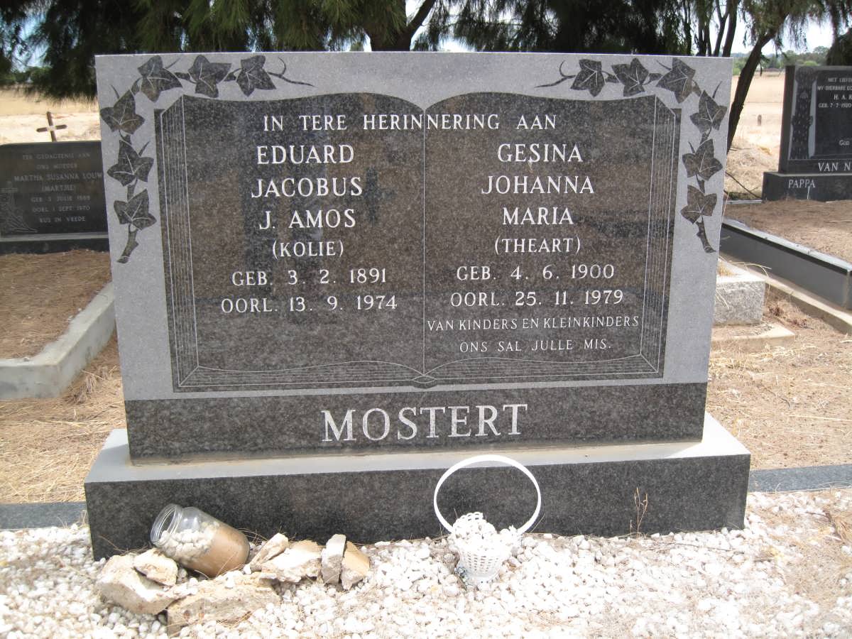 MOSTERT Eduard Jacobus J. Amos 1891-1974 &amp; Gesina Johanna Maria THEART 1900-1979