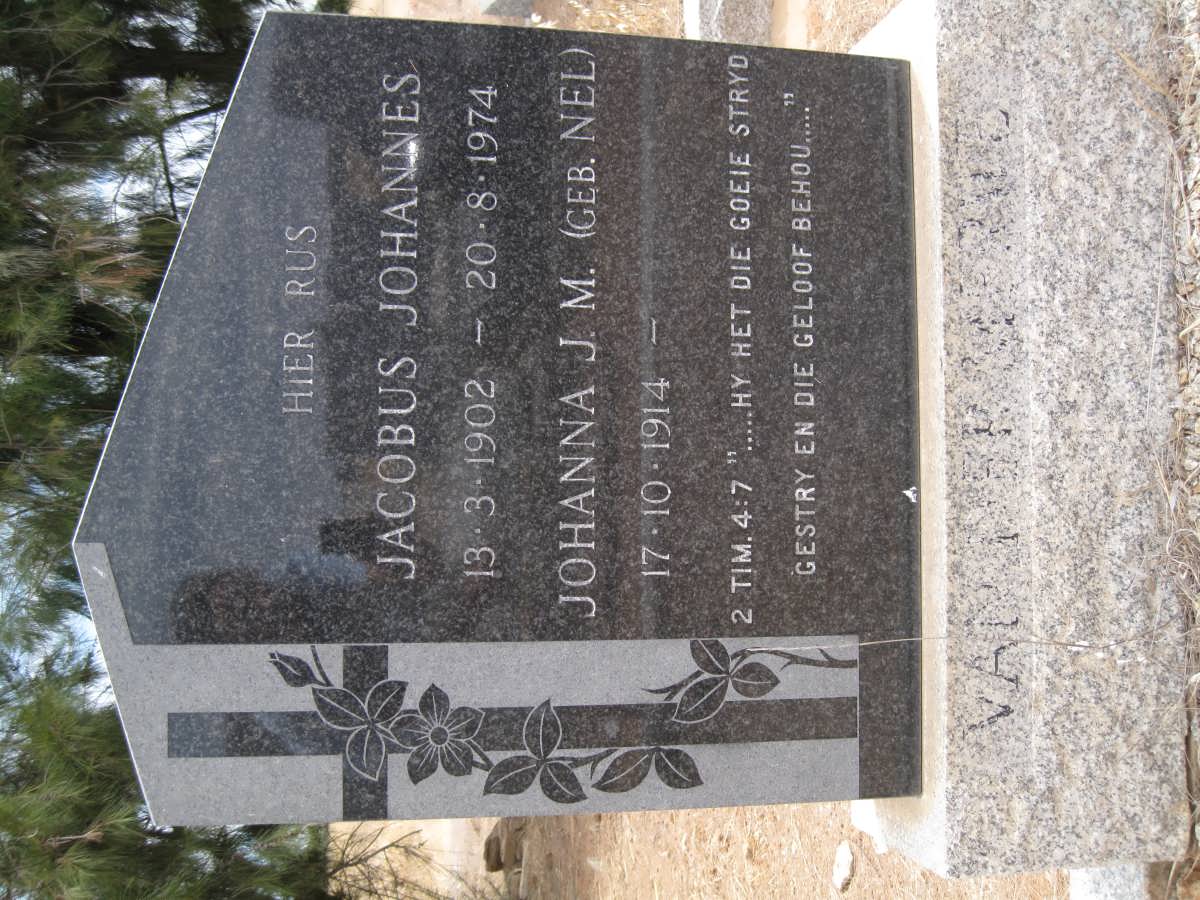 MERWE Jacobus Johannes, van der 1902-1974 &amp; Johanna J.M. NEL 1914-