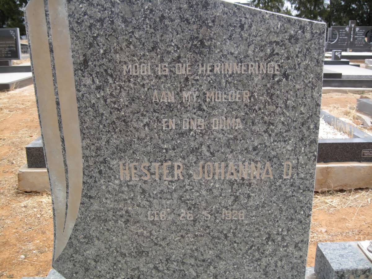 MOSTERT Hester Johanna D. 192?-