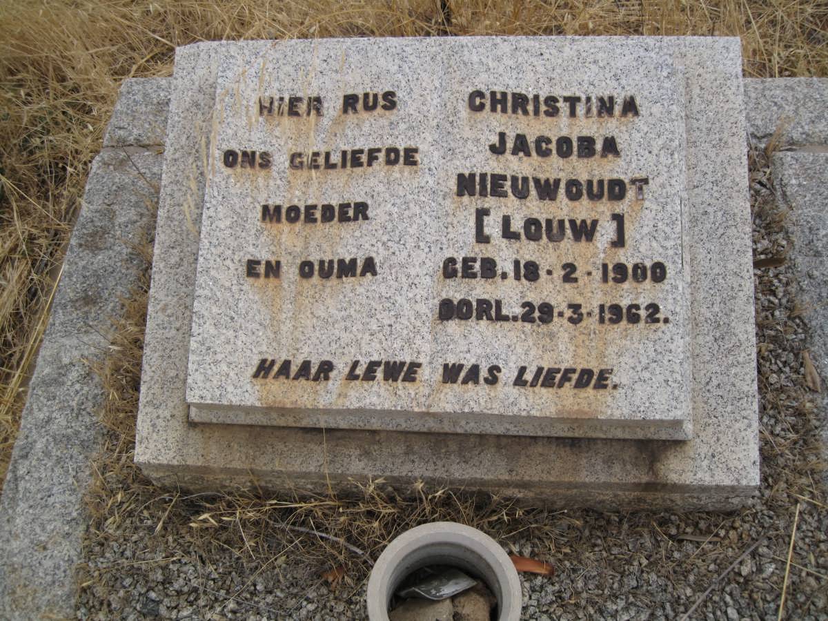 NIEUWOUDT Christina Jacoba nee LOUW 1900-1962