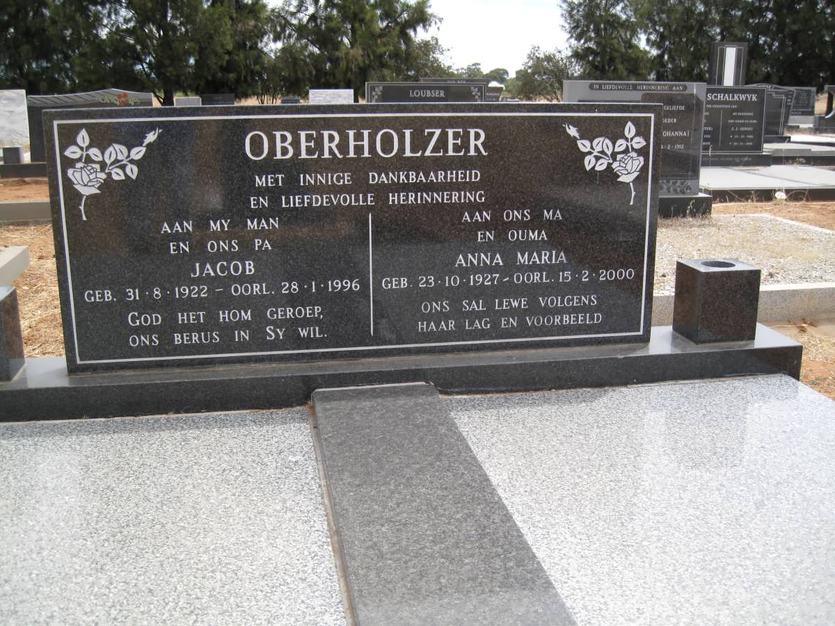 OBERHOLZER Jacob 1922-1996 &amp; Anna Maria 1927-2000