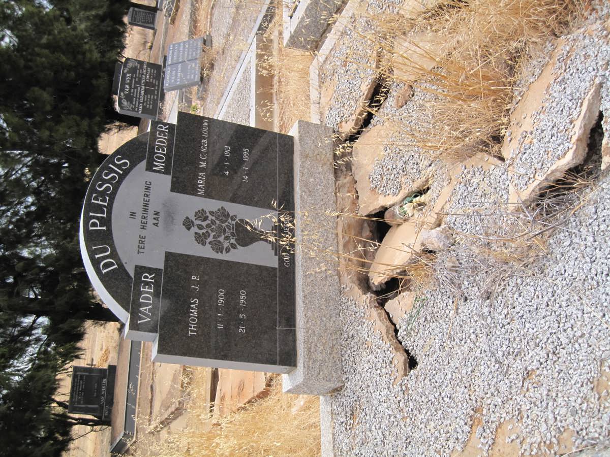 PLESSIS Thomas J.P., du 1900-1980 &amp; Maria M.C. LOUW 1913-1995