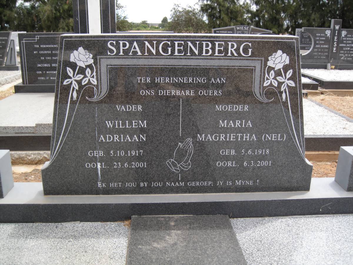 SPANGENBERG Willem Adriaan 1917-2001 &amp; Maria Magrietha NEL 1918-2001