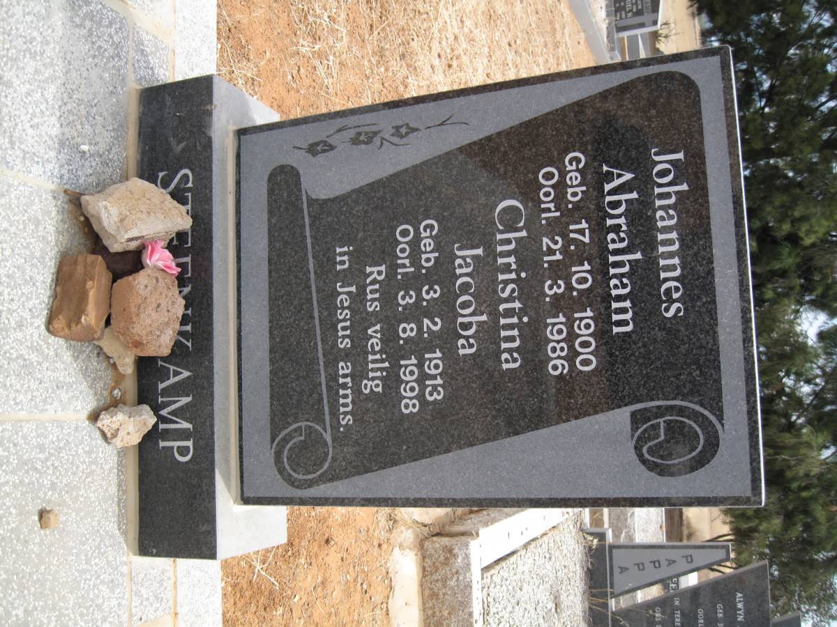STEENKAMP Johannes Abraham 1900-1986 &amp; Christina Jacoba 1913-1998