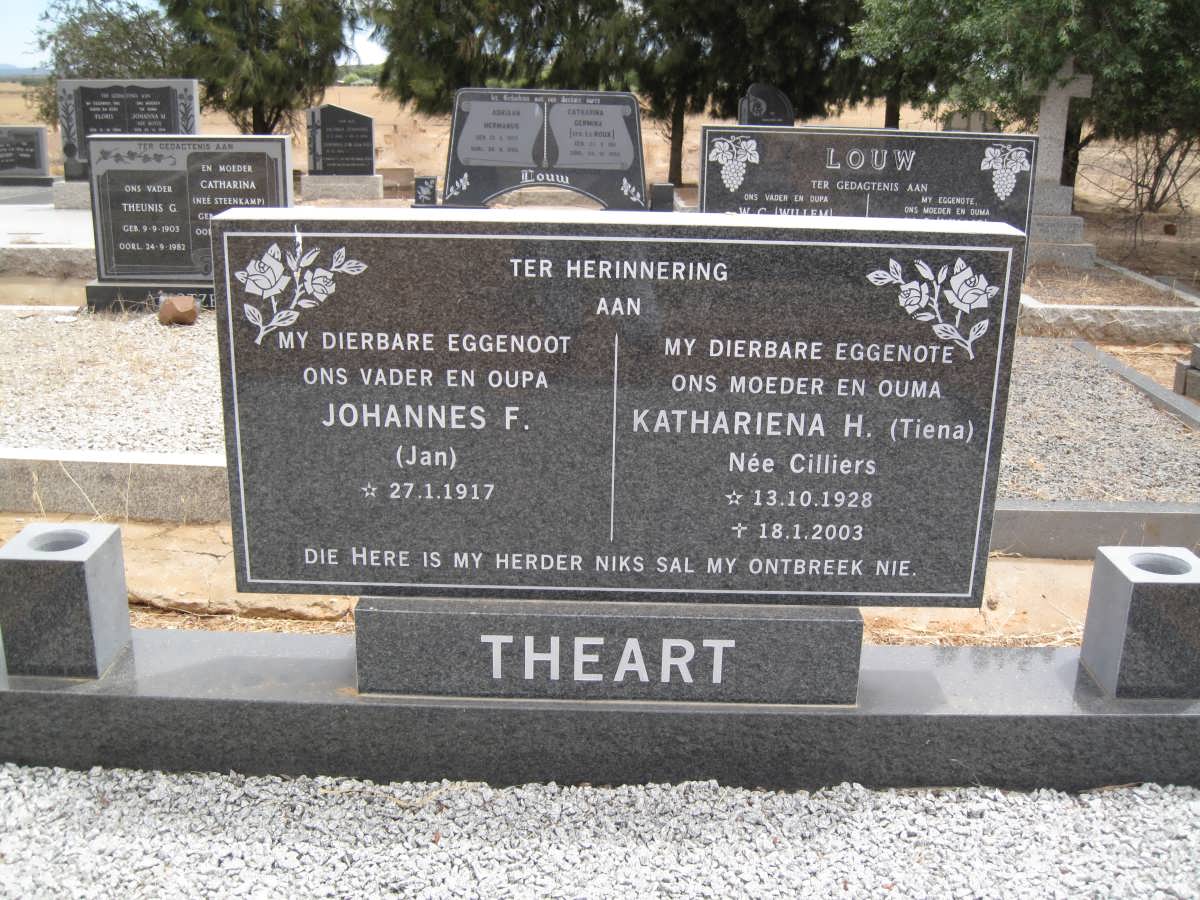 THEART Johannes F. 1917- &amp; Kathariena H. CILLIERS 1928-2003