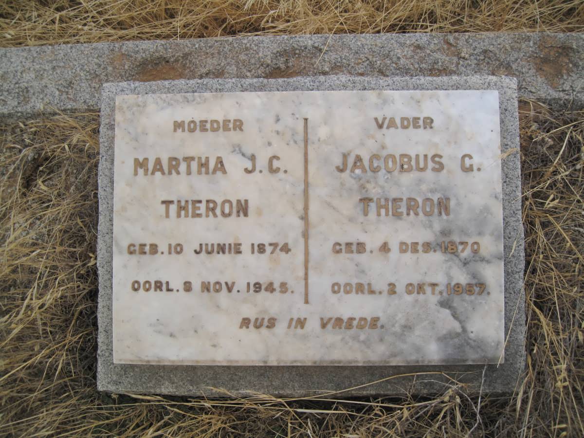 THERON Jacobus G. 1870-1967 &amp; Martha J.C. 1874-1945
