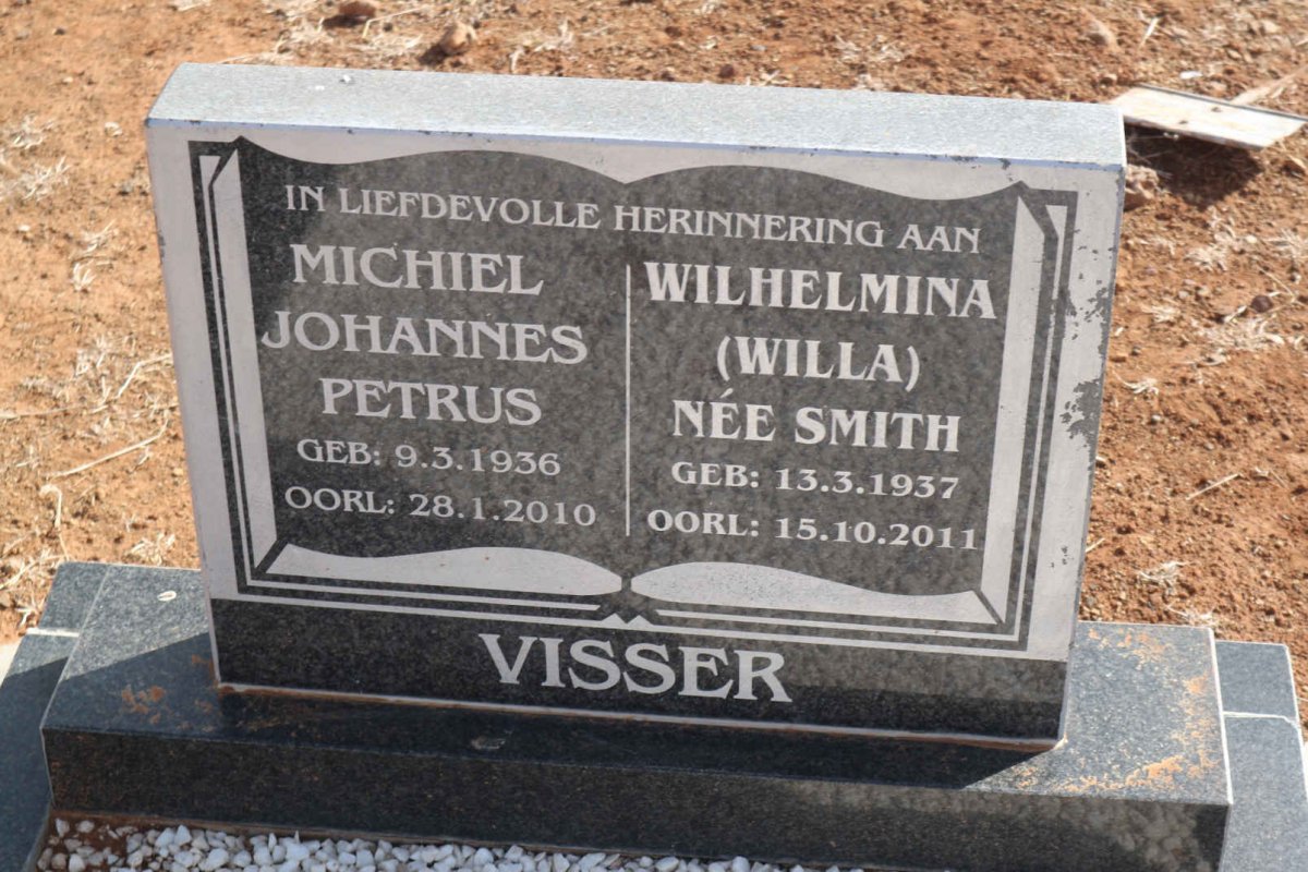 VISSER Michiel Johannes Petrus 1936-2010 &amp; Wilhelmina SMITH 1937-2011