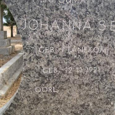 VISSER Johanna S.E. nee HANEKOM 1921-
