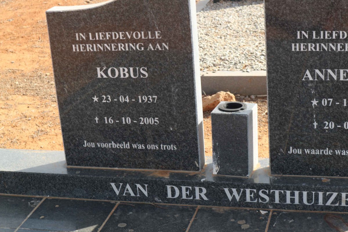 WESTHUIZEN Kobus, van der 1937-2005 &amp; Annelien 1937-2006