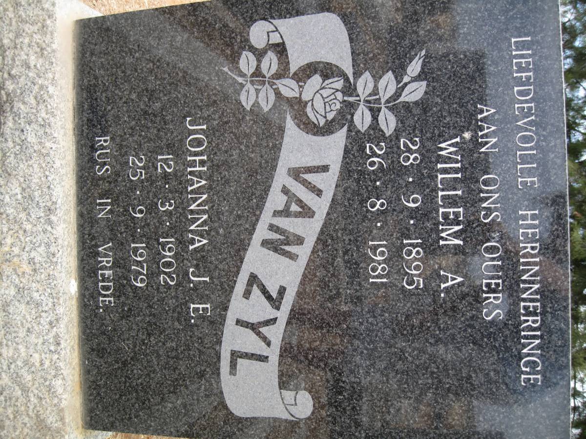 ZYL Willem A., van 1895-1981 &amp; Johanna J.E. 1902-1979