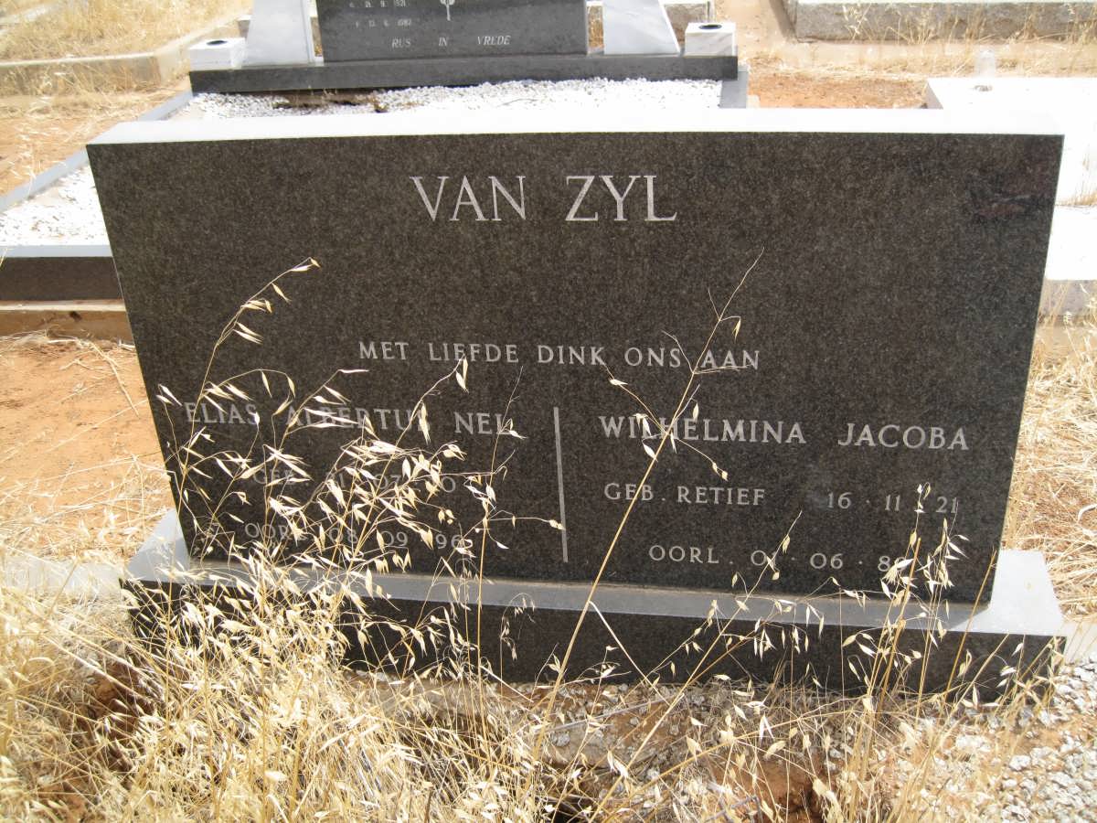 ZYL Elias Albertus Nel, van 1910-1998 &amp; Wilhelmina Jacoba RETIEF 1921-1989