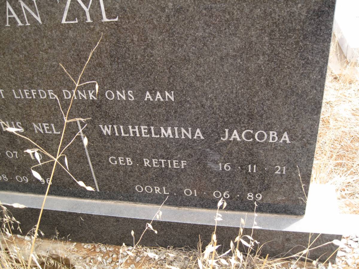 ZYL Elias Albertus Nel, van 1910-1998 &amp; Wilhelmina Jacoba RETIEF 1921-1989