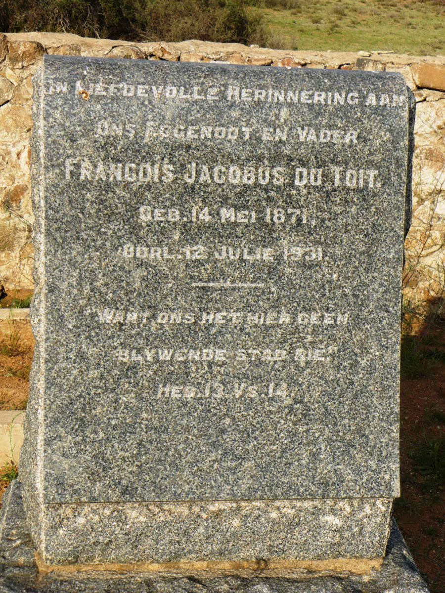 TOIT Francois Jacobus, du 1871-1931