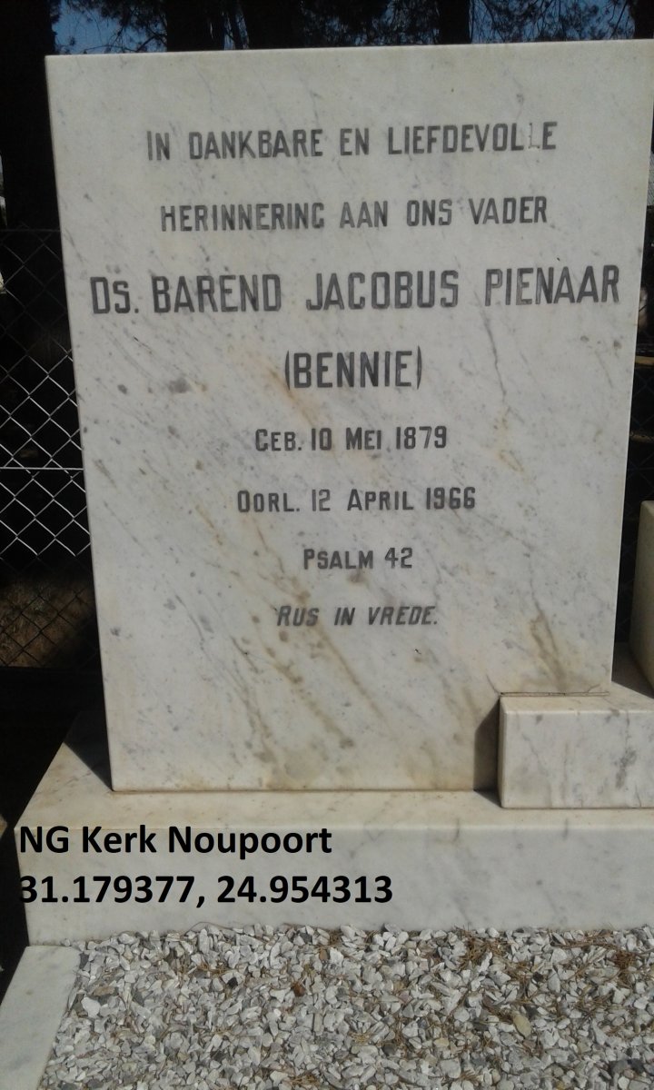 PIENAAR Barend Jacobus 1879-1966