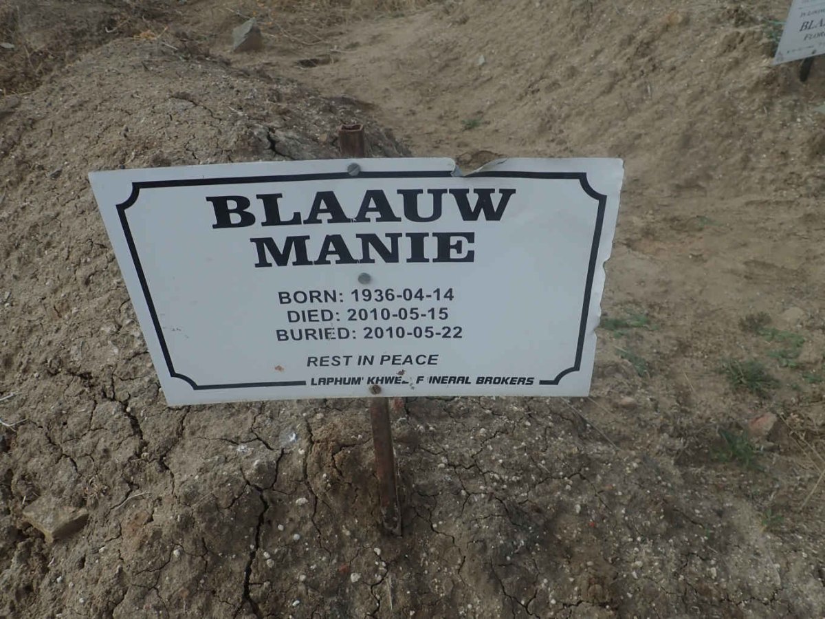 BLAAUW Manie 1936-2010