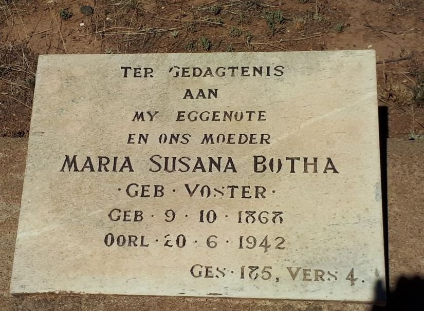 BOTHA Maria Susanna nee VOSTER 1868-1942
