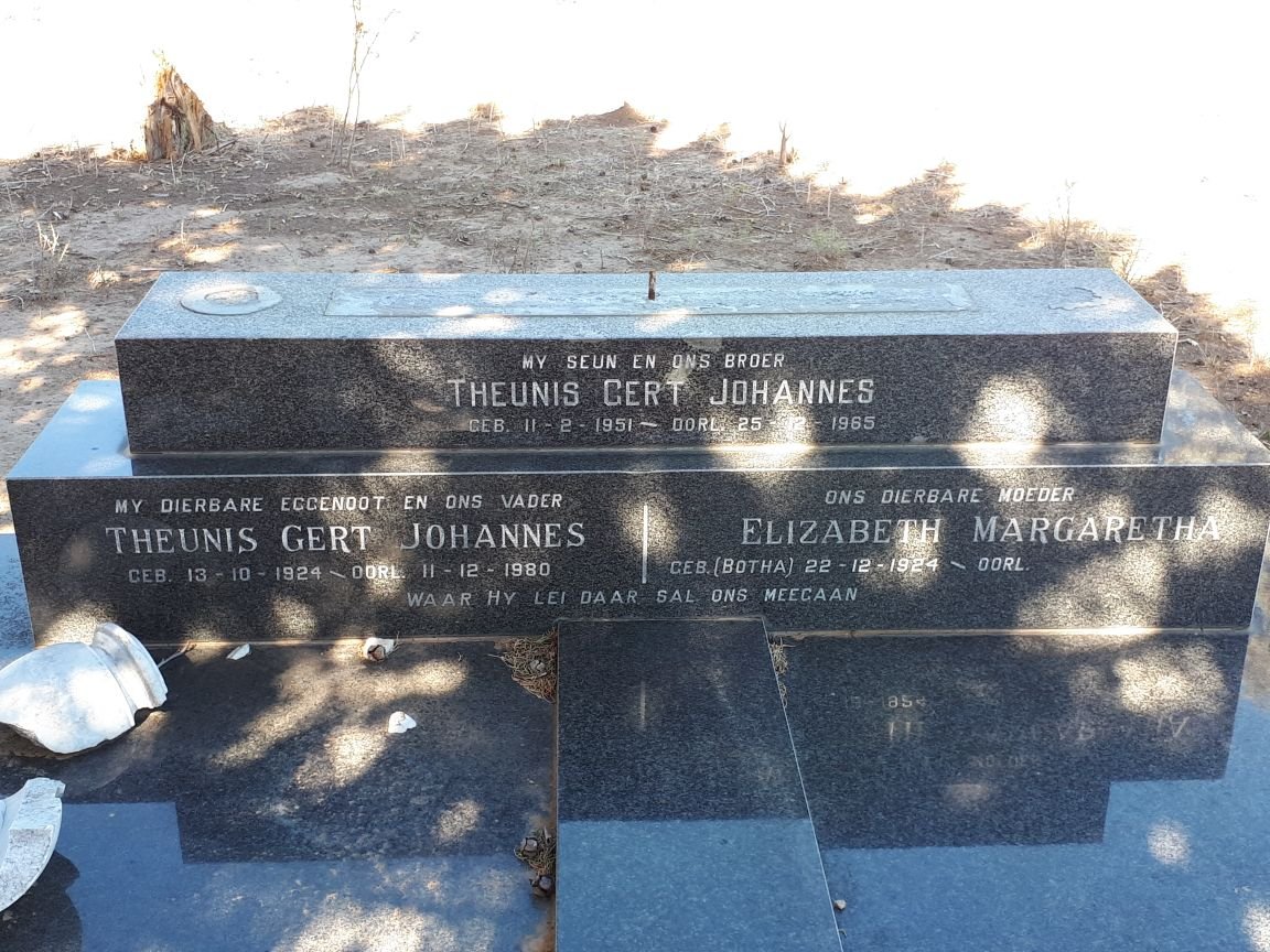 BLOM Theunis Gert Johannes 1924-1980 &amp; Elizabeth Margaretha 1924-