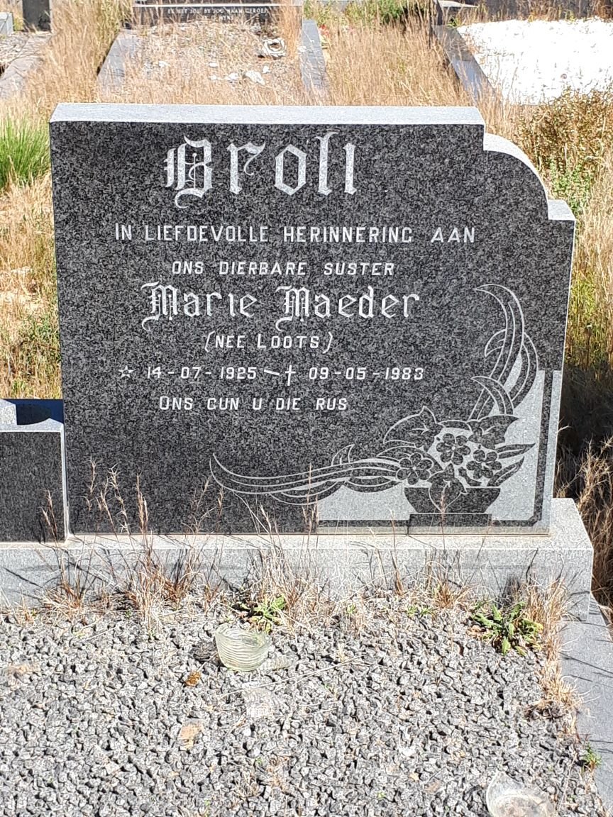BROLI Marie Maeder nee LOOTS 1925-1983