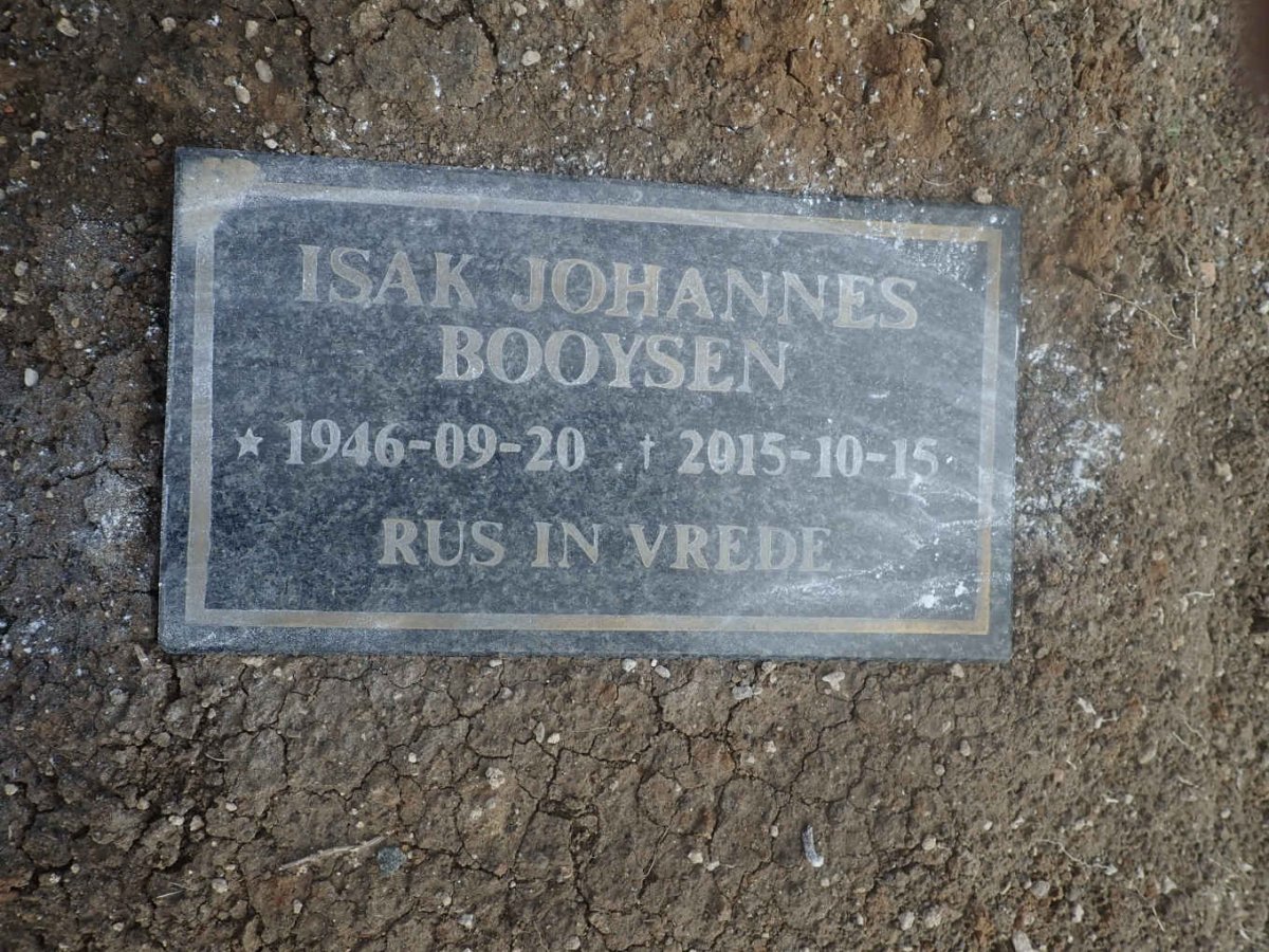 BOOYSEN Isak Johannes 1946-2015