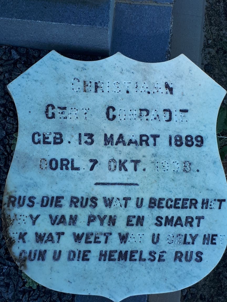 CONRADIE Christiaan Gert 1889-1938