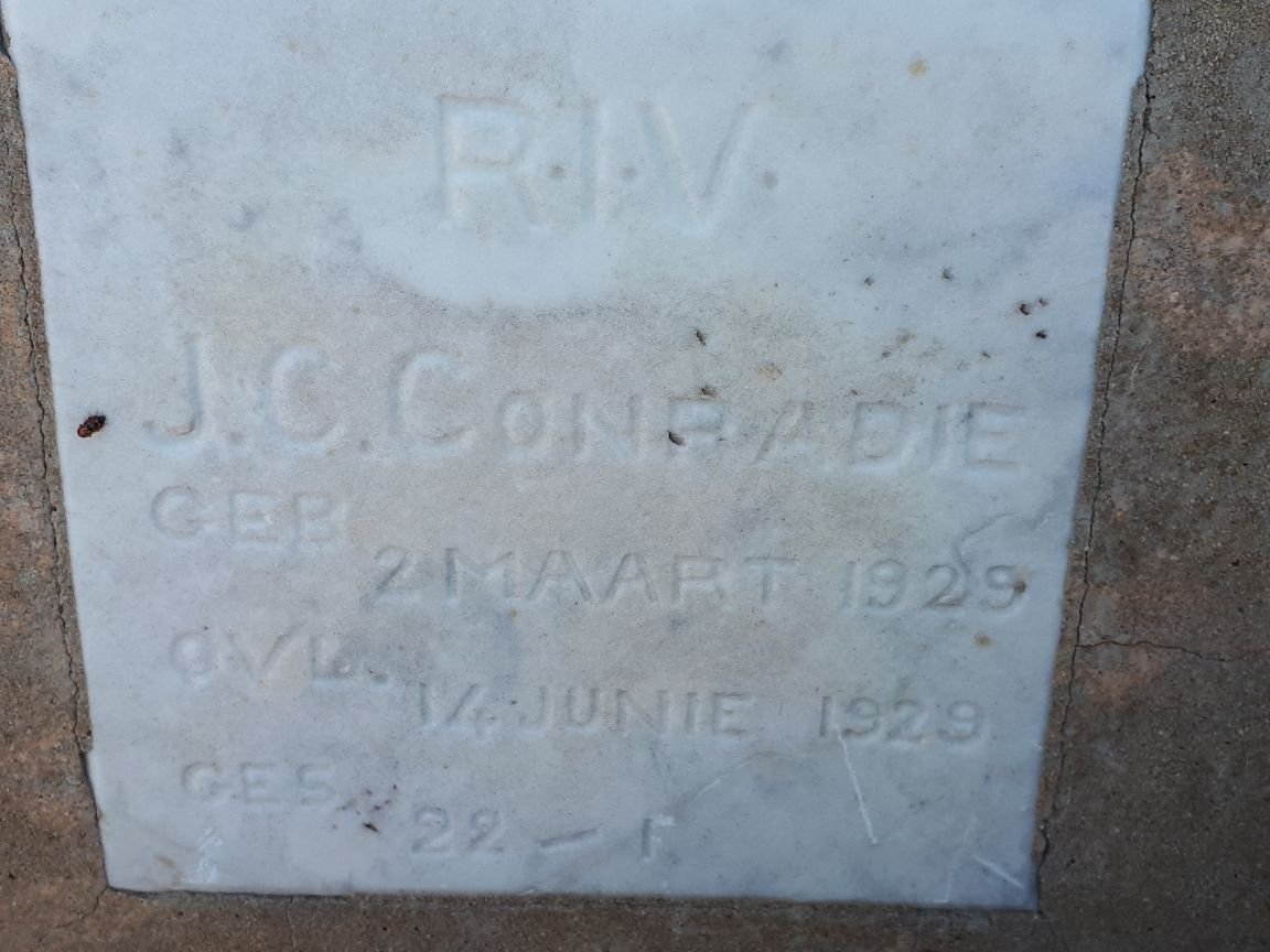 CONRADIE J.C. 1929-1929