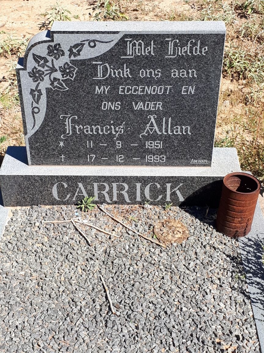 CARRICK Francis Allan 1951-1993