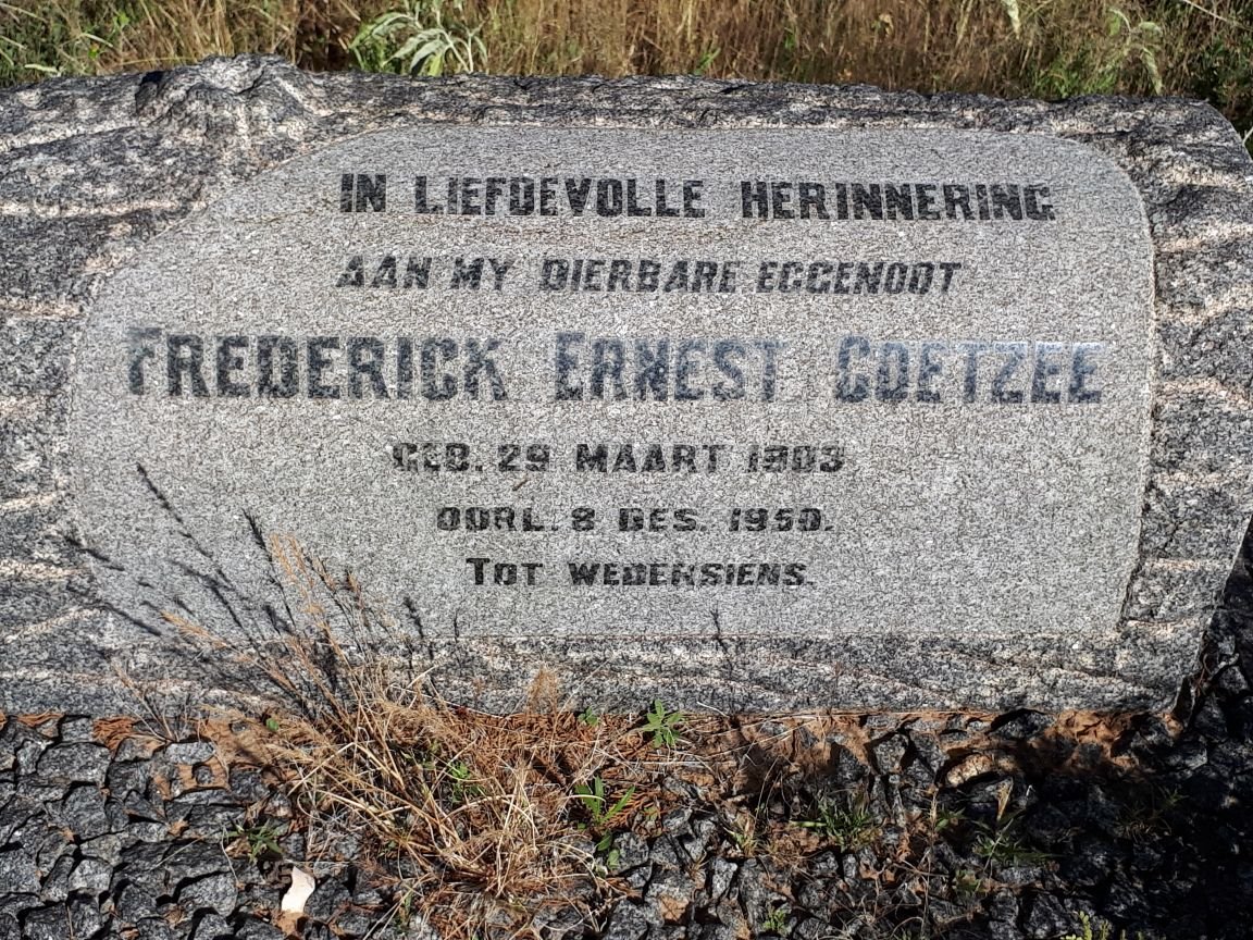 COETZEE Frederick Ernest 1903-1950