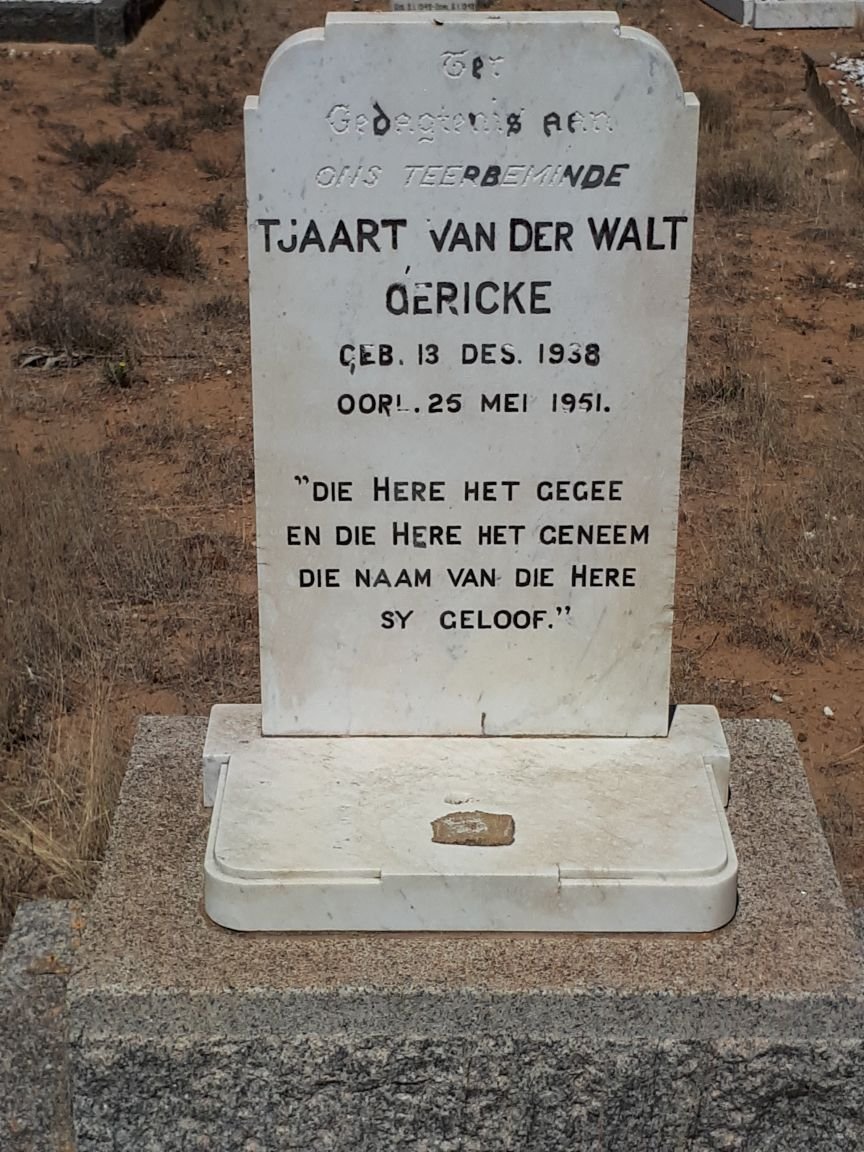 GERICKE Tjaart van der Walt 1938-1951