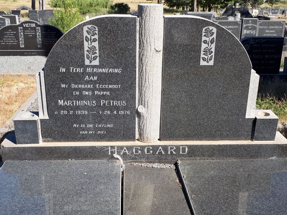 HAGGARD Marthinus Petrus 1939-1976