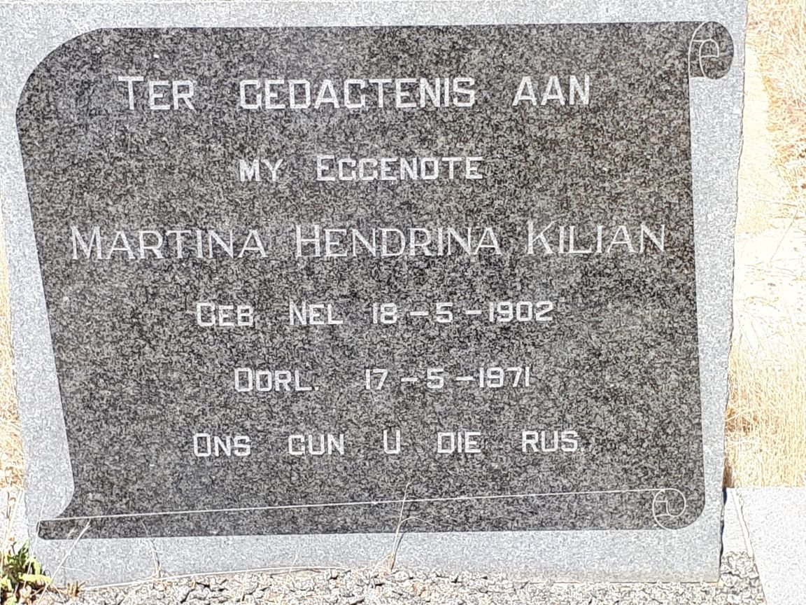 KILIAN Martina Hendrika nee NEL 1902-1971