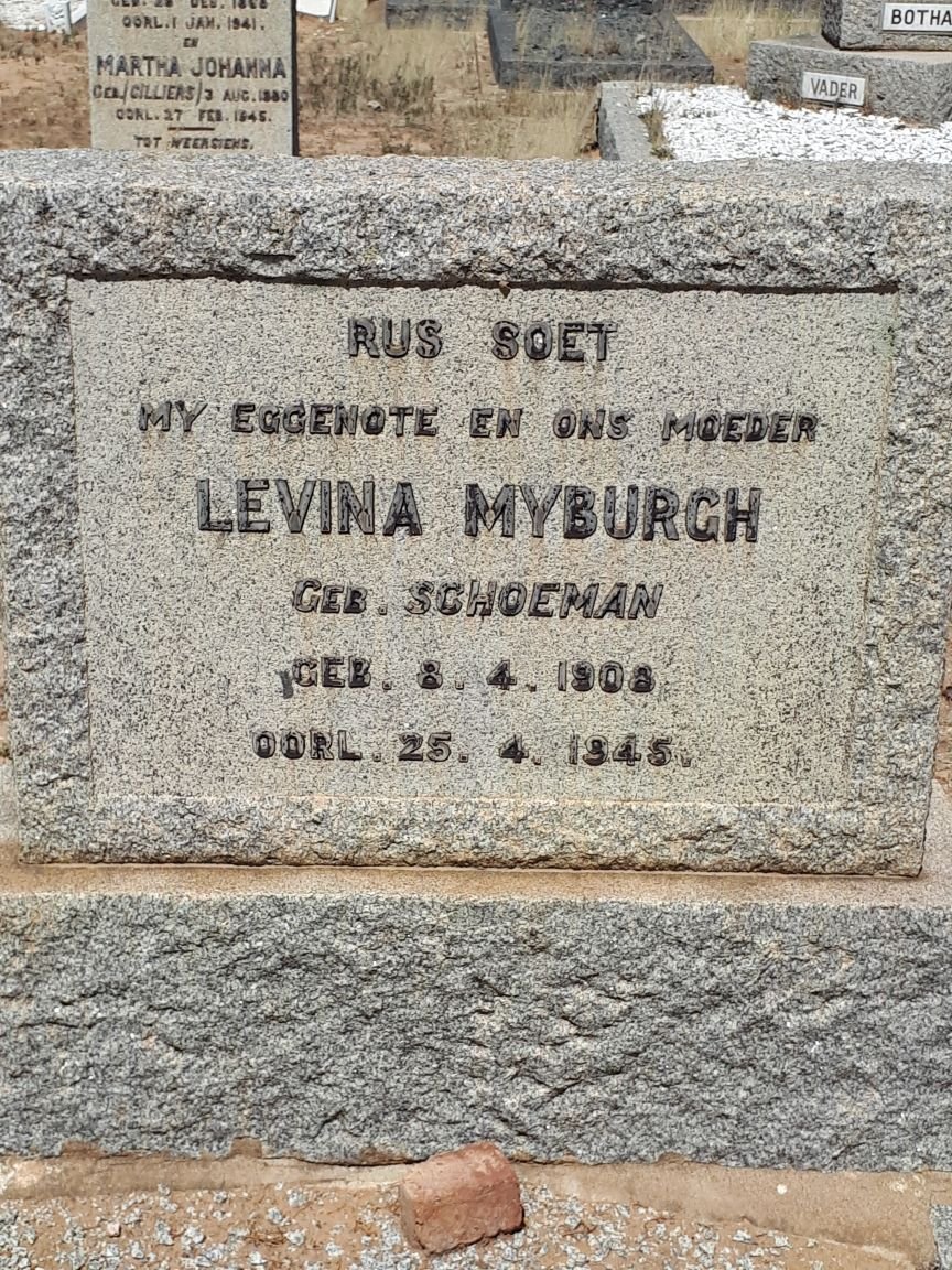 MYBURGH Levina nee SCHOEMAN 1908-1945