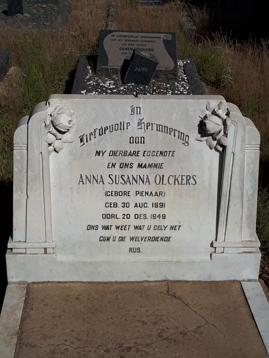 OLCKERS Anna Susanna nee PIENAAR 1891-1949